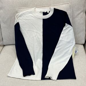 Cyrus Navy and White Colorblock Sweater, Size XS, NWT
